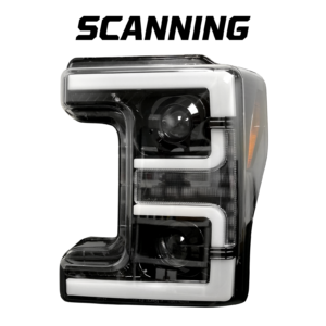 Ford Super Duty 17-19 Projector Headlights OLED DRL, LED Turn Signals Smoked - Image 1