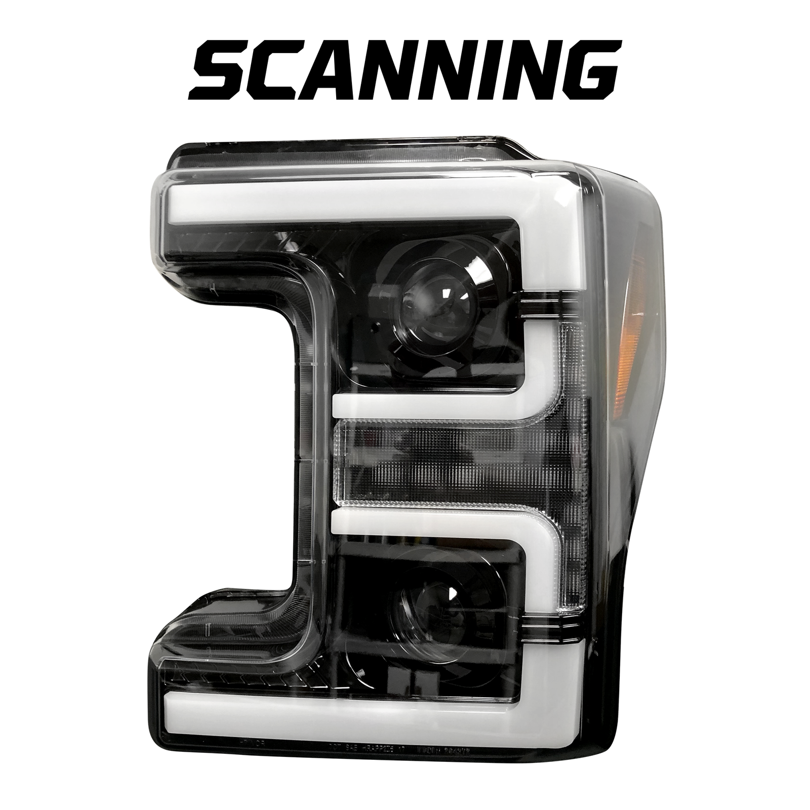 Ford Super Duty 17-19 Projector Headlights OLED DRL, LED Turn Signals Smoked - Image 1