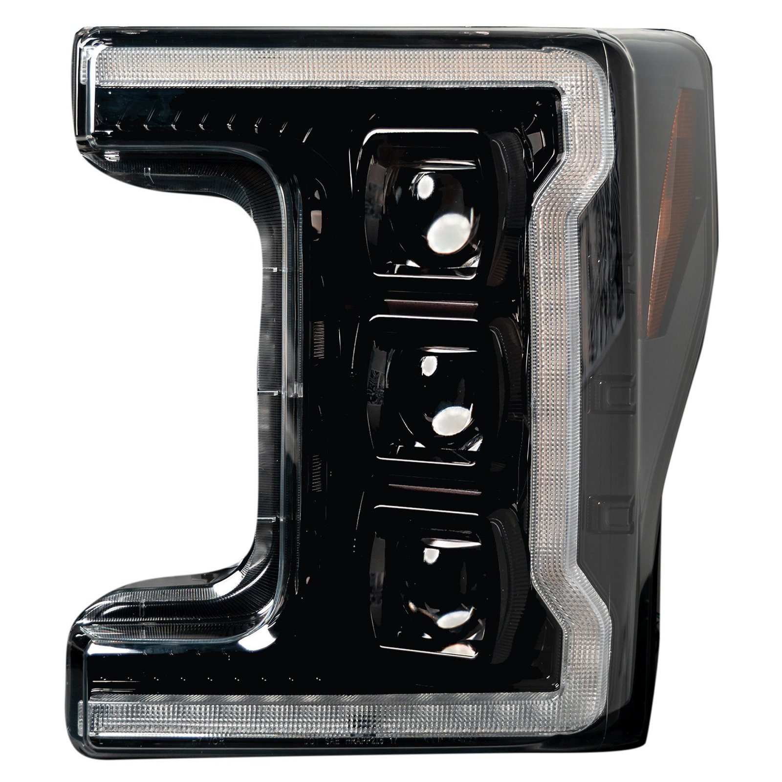 Ford Super Duty 17-19 LED Projector Headlights OLED DRL & Scanning Switchback - Smoked - Image 1