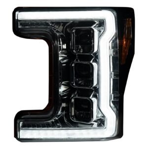 Ford Super Duty 17-19 LED Projector Headlights OLED DRL & Scanning Switchback - Clear - Image 3