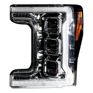 Ford Super Duty 17-19 LED Projector Headlights OLED DRL & Scanning Switchback - Clear - Image 1