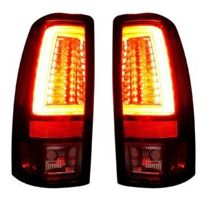 Chevy Silverado & GMC Sierra 99-07 Tail Lights OLED in Dark Red Smoked - Image 2