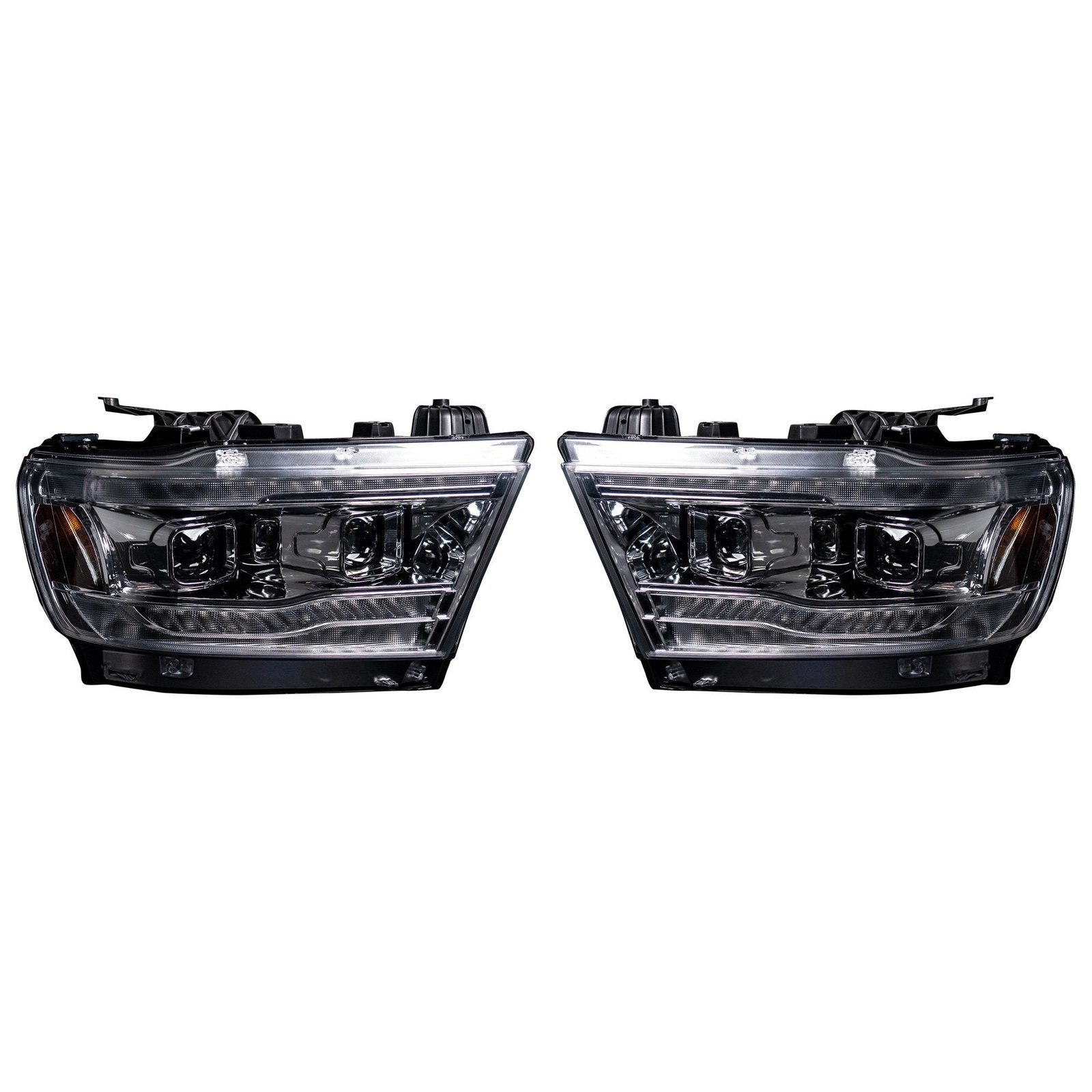 Dodge RAM 1500 19-21 Projector Headlights OLED DRL & Scanning Switchback LED Clear - Image 1