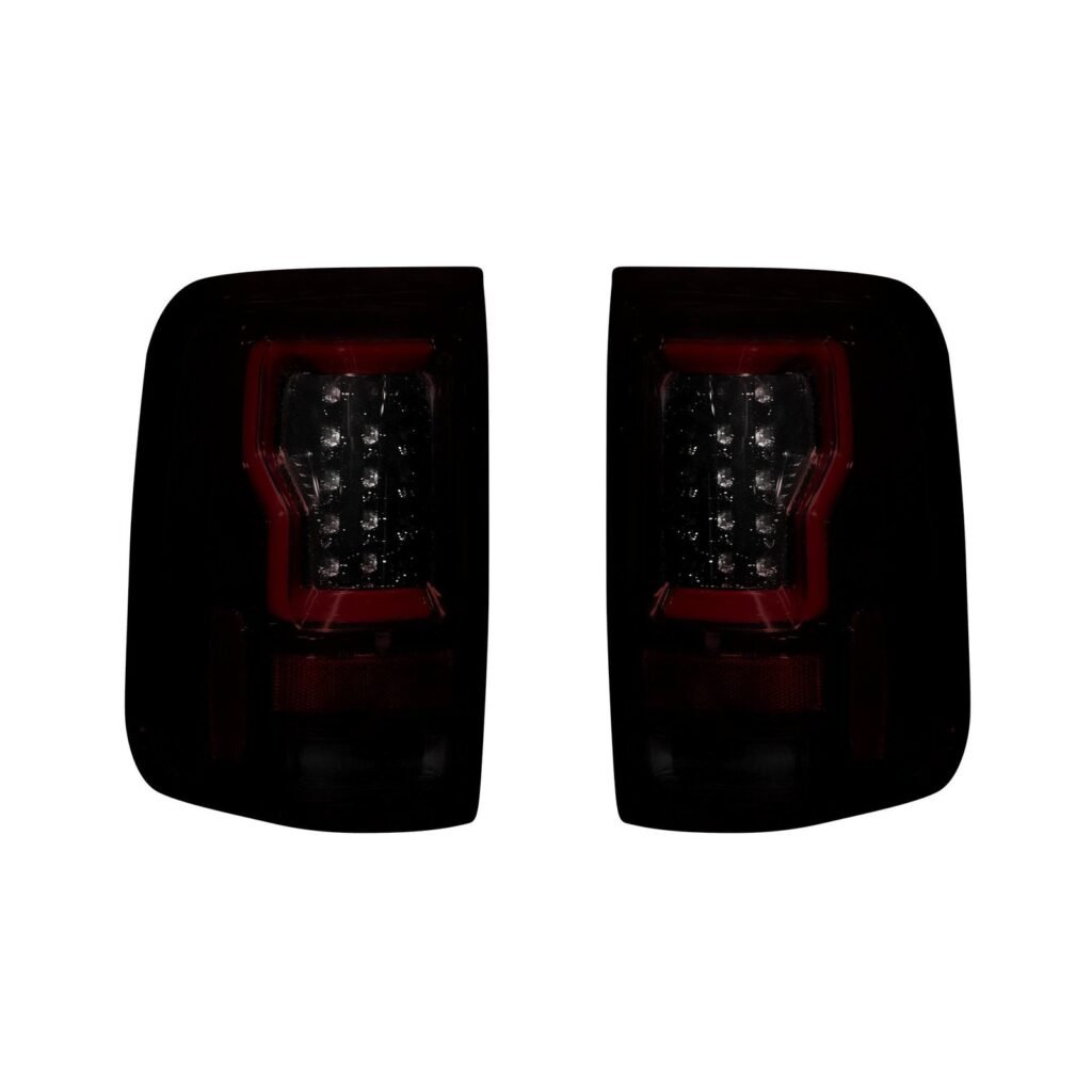 Ford F150 04-08 Straight Tail Lights OLED in Dark Red Smoked