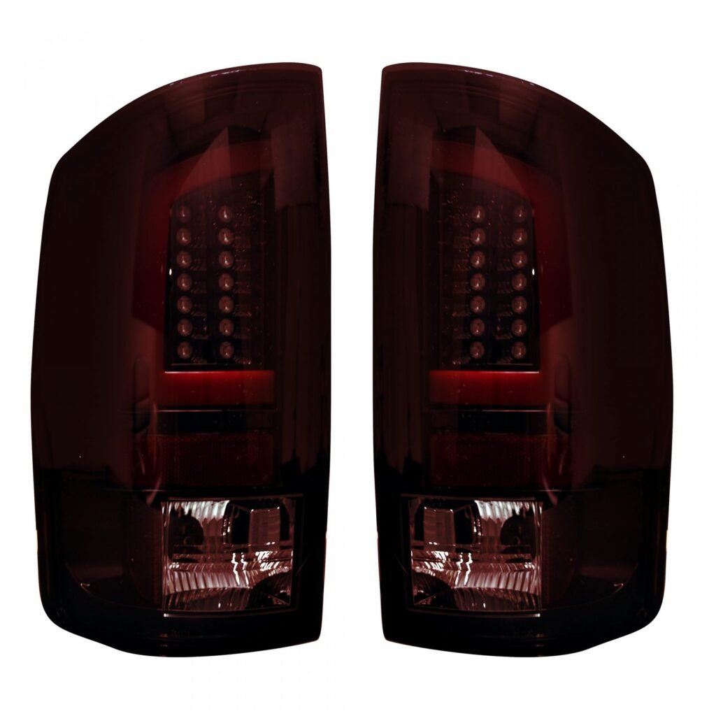 Dodge RAM 1500 07-08 & 2500/3500 07-09 Tail Lights OLED Dark Red Smoked
