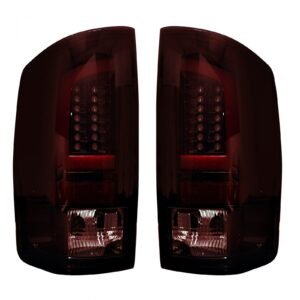 Dodge RAM 1500 02-06 & 2500/3500 03-06 OLED Tail Lights - Dark Red Smoked Lens - Image 1