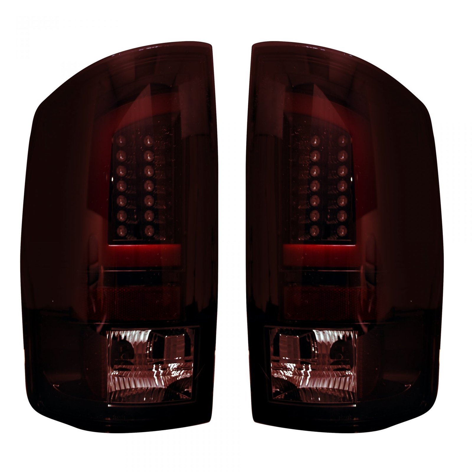 Dodge RAM 1500 02-06 & 2500/3500 03-06 OLED Tail Lights - Dark Red Smoked Lens - Image 1