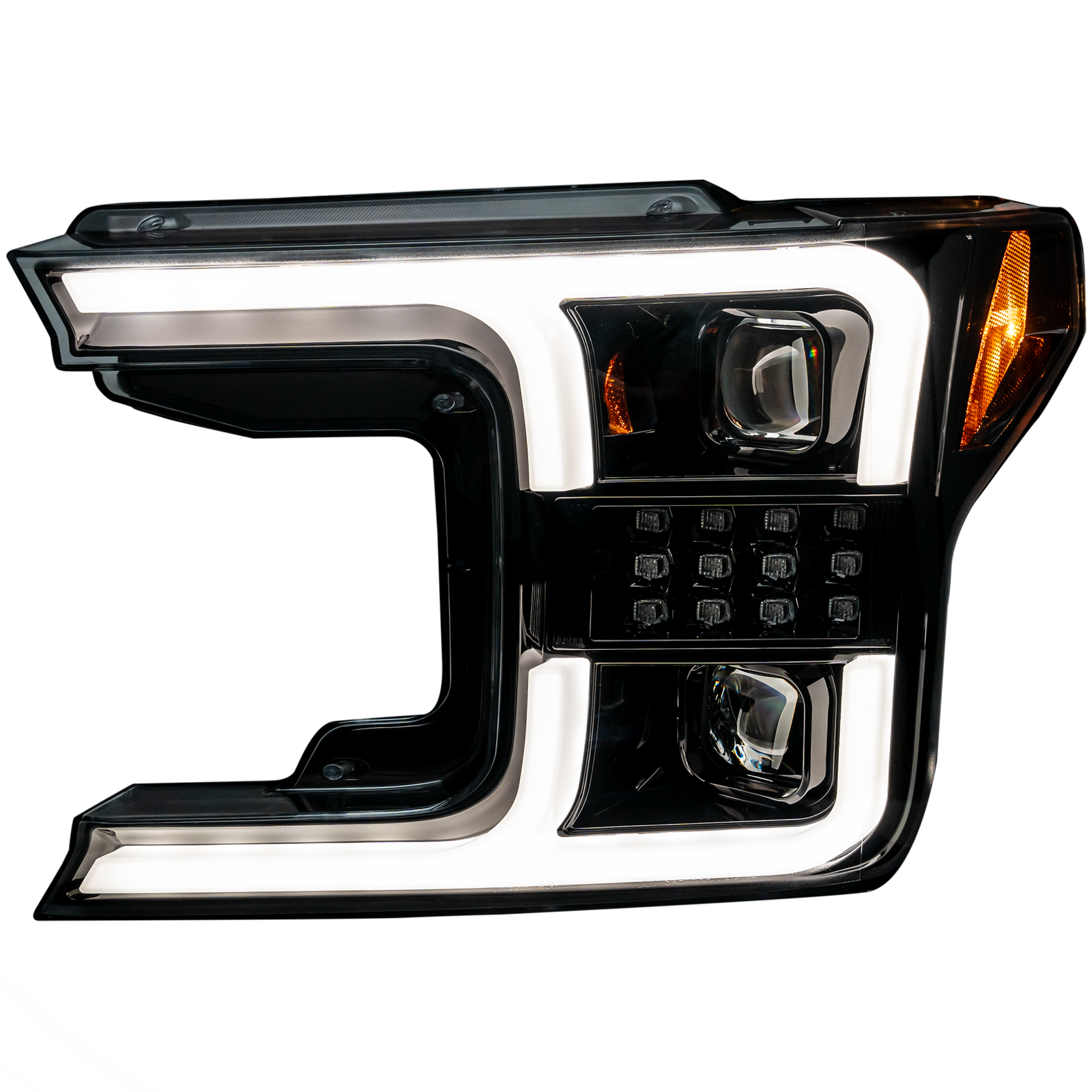 Ford F150 18-20 Projector Headlights OLED DRL LED Smoked/Black - Image 1
