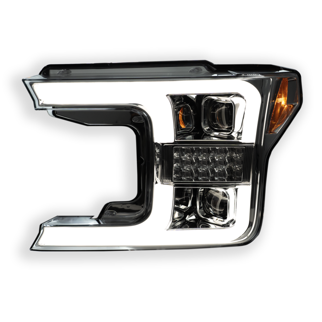 Ford F150 18-20 Projector Headlights OLED DRL LED Clear/Chrome