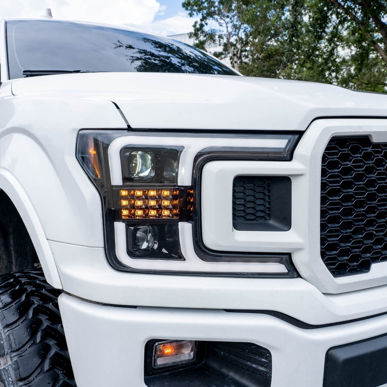 Ford F150 18-20 Projector Headlights OLED DRL LED Smoked/Black - Image 7