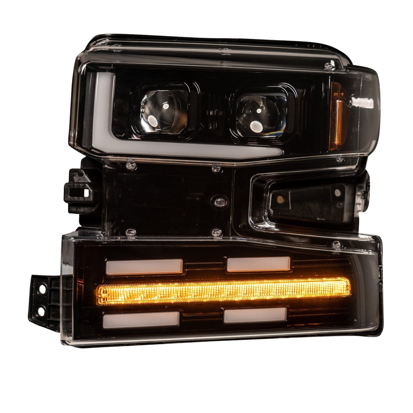 Chevy Silverado 1500 19-21 Projector Headlights OLED Halos DRL Smoked/Black - Image 3