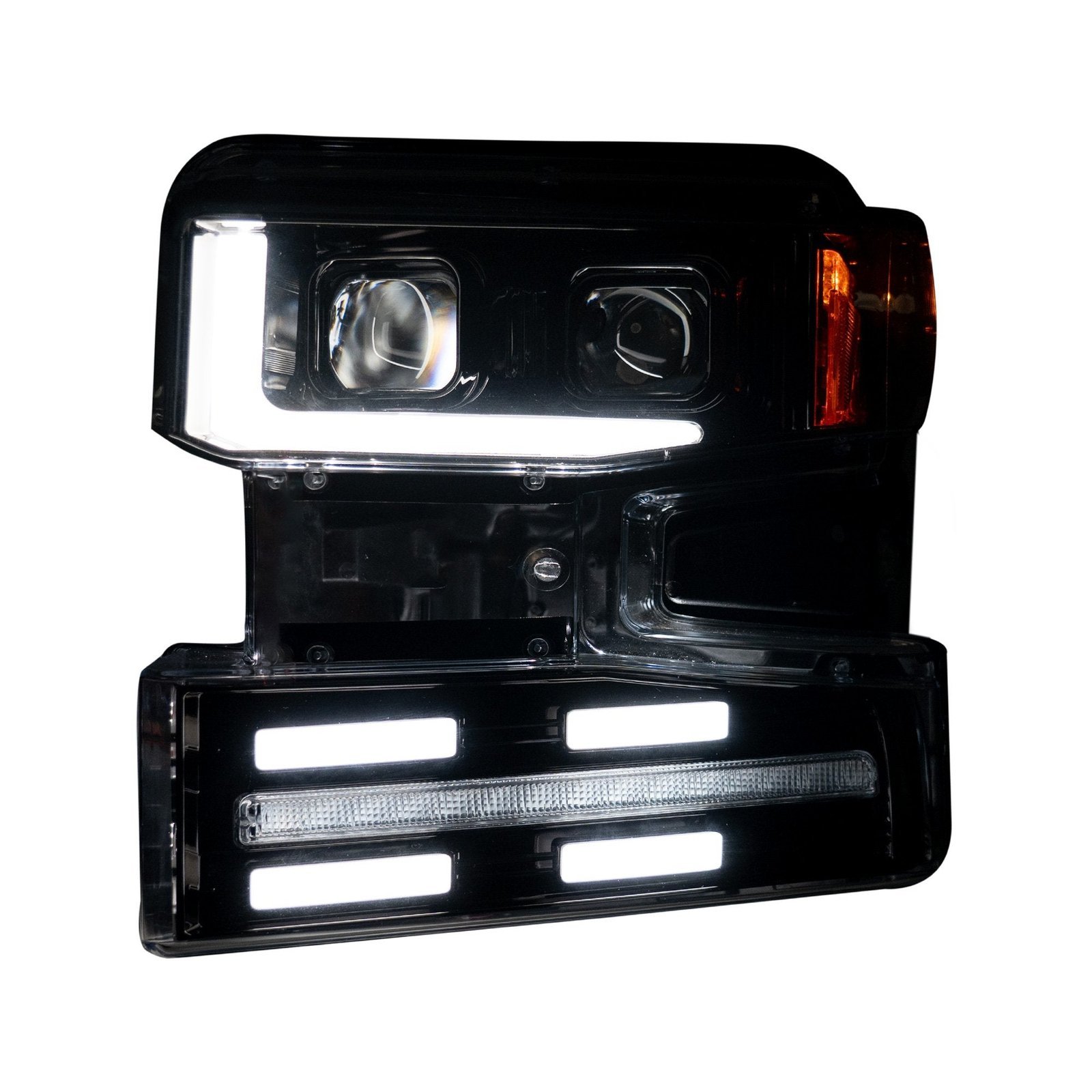 Chevy Silverado 1500 19-21 Projector Headlights OLED Halos DRL Smoked/Black - Image 2