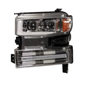 Chevy Silverado 1500 19-21 Projector Headlights OLED Halos DRL Clear/Chrome - Image 1