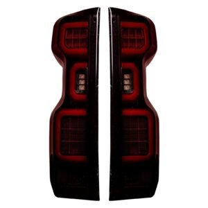 Chevy Silverado 1500 19-23 (Replaces OEM Halogen Tail Lights ONLY) Tail Lights OLED Red Smoked - Image 1