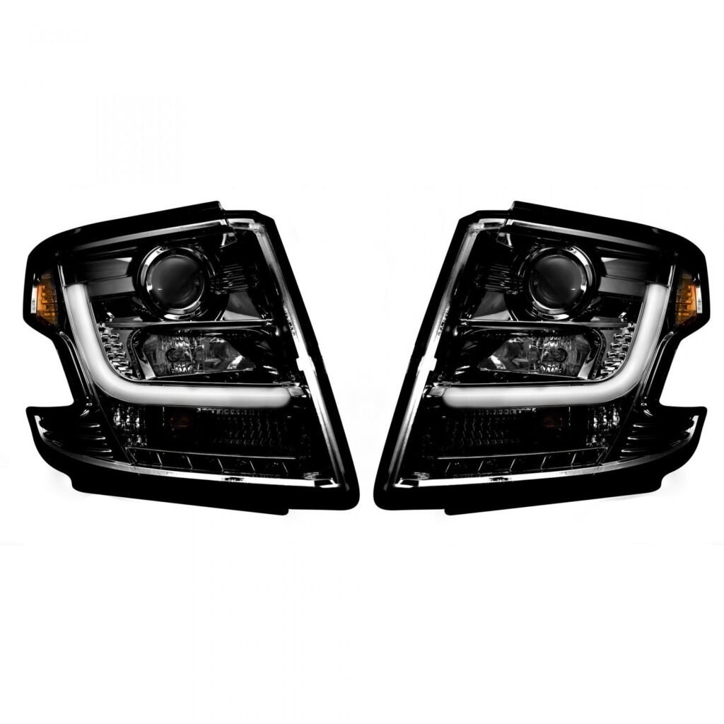 Chevy Tahoe 15-20 Projector Headlights OLED Halos DRL Smoked/Black