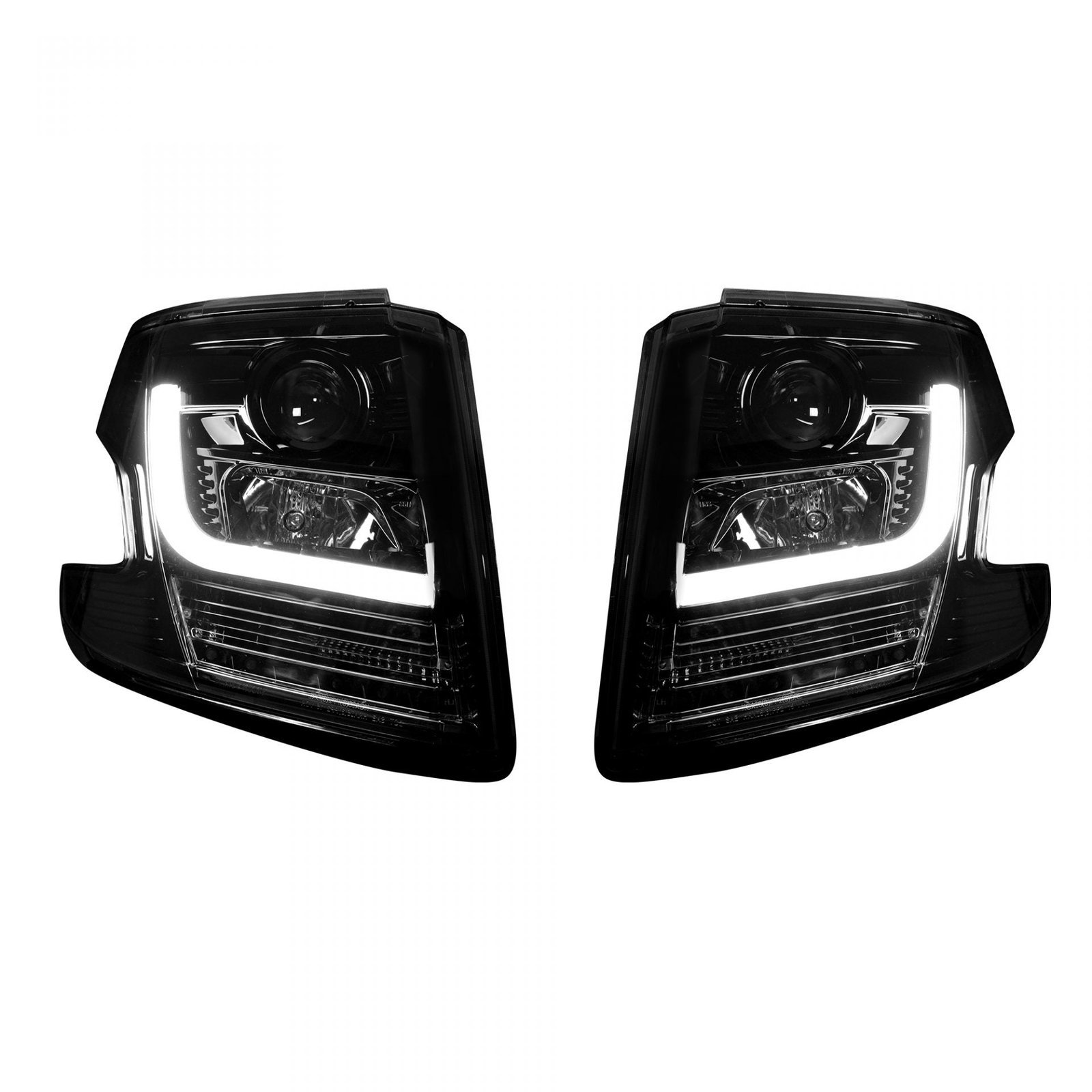 Chevy Tahoe 15-20 Projector Headlights OLED Halos DRL Smoked/Black - Image 2