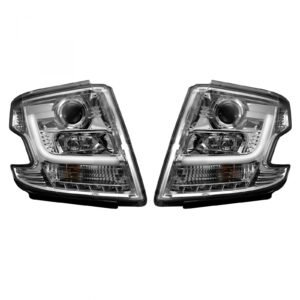 Chevy Tahoe 15-20 Projector Headlights OLED Halos DRL Clear/Chrome - Image 1