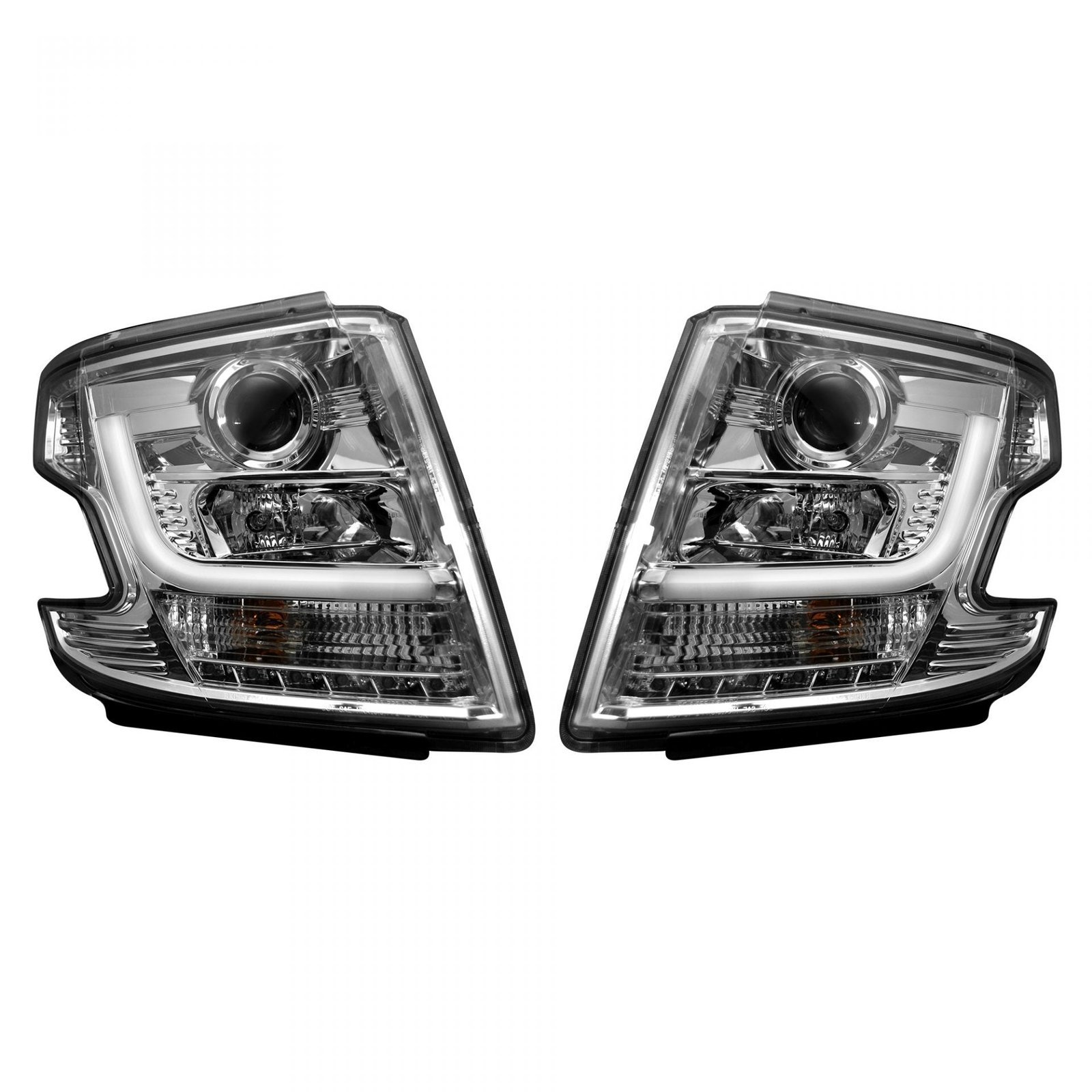 Chevy Tahoe 15-20 Projector Headlights OLED Halos DRL Clear/Chrome - Image 1