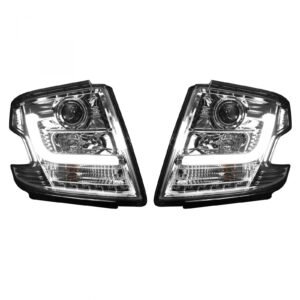 Chevy Tahoe 15-20 Projector Headlights OLED Halos DRL Clear/Chrome - Image 2