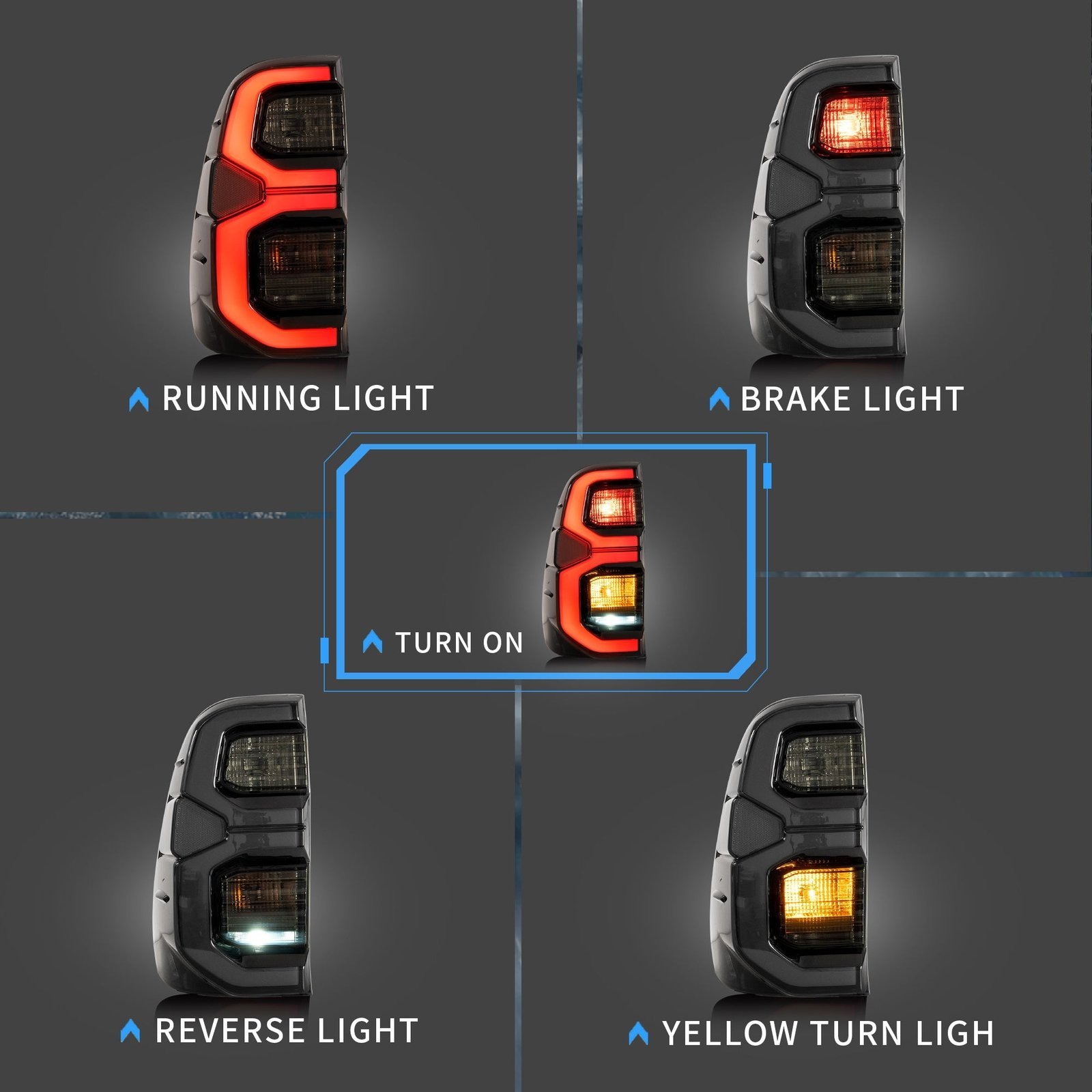 VLAND LED Tail Lights For Toyota Hilux 2015-2020 Rear Lamps - Image 3