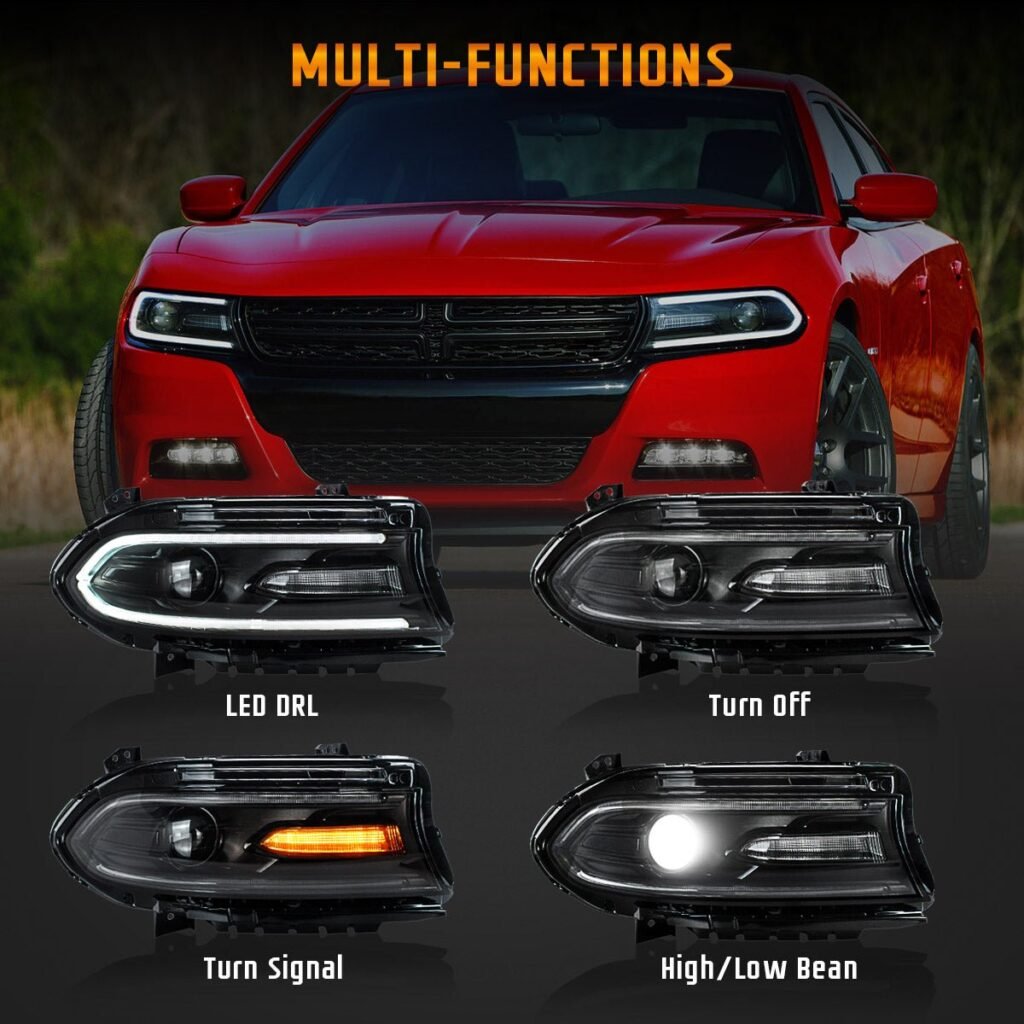 VLAND LED Headlights For Dodge Charger 2015-UP OEM Factory Front Lights Assembly