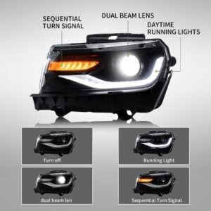 VLAND LED Projector Headlights For Chevy Chevrolet Camaro 2014 2015 - Image 5