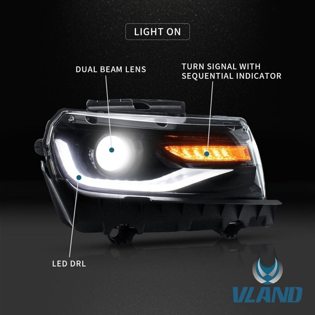 VLAND LED Projector Headlights For Chevy Chevrolet Camaro 2014 2015