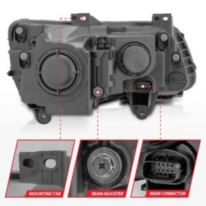Chrysler 300 11-14 Projector Headlights Plank Style W/ Chrome Housing (for Halogen Only) - Image 4