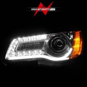 Chrysler 300 11-14 Projector Headlights Plank Style W/ Chrome Housing (for Halogen Only) - Image 6