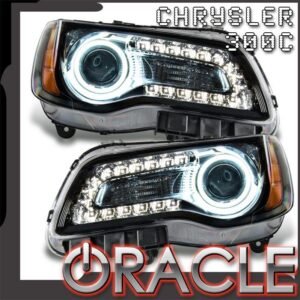 2011-2014 Chrysler 300c Non Hid Pre-assembled SMD Halo Headlights - Black Housing - Image 1