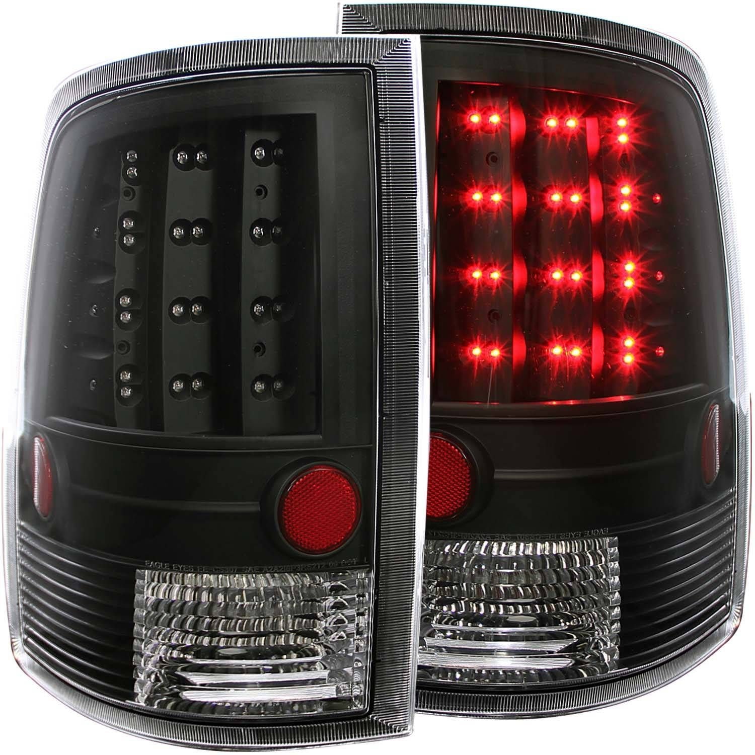 Dodge Ram 1500 09-18 / Ram 2500/3500 10-18 Led Tail Lights Clear Lens Black - Image 1