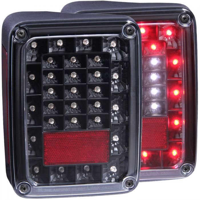 Jeep Wrangler (Jk) 07-18 Led Tail Lights Black