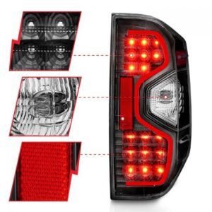 Toyota Tundra 14-21 Led Tail Lights Black Clear Lens - Image 3