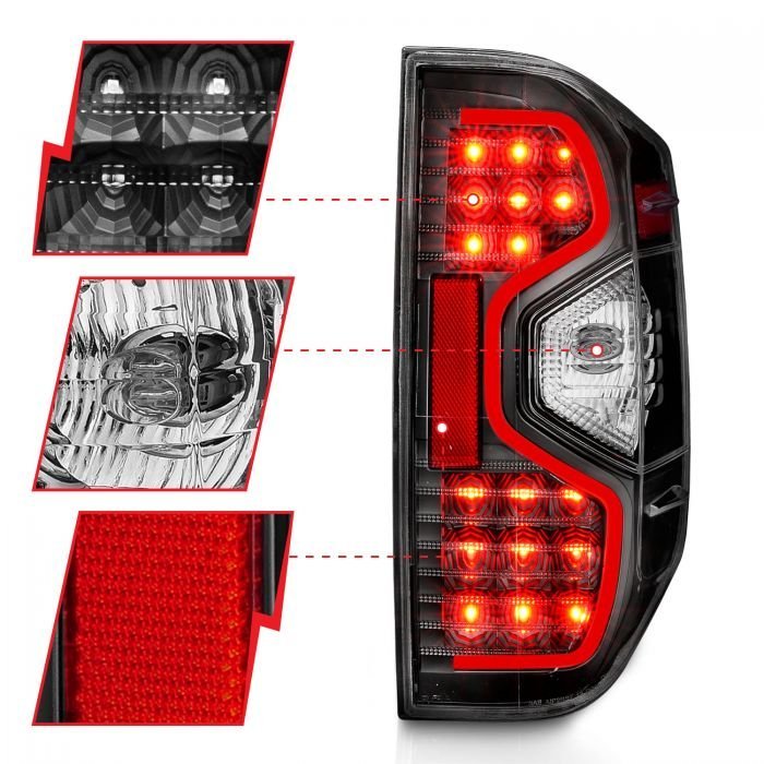 Toyota Tundra 14-21 Led Tail Lights Black Clear Lens