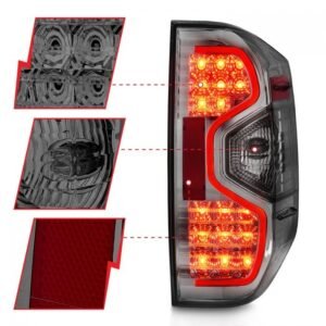 Toyota Tundra 14-21 Led Tail Lights Chrome Smoke Lens - Image 2