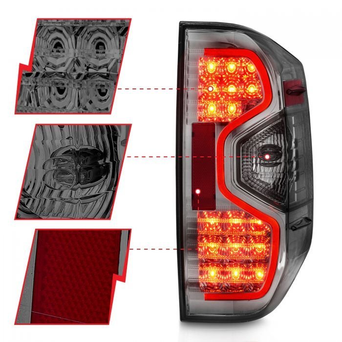 Toyota Tundra 14-21 Led Tail Lights Chrome Smoke Lens
