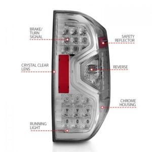 Toyota Tundra 14-21 Led Tail Lights Chrome Smoke Lens - Image 3