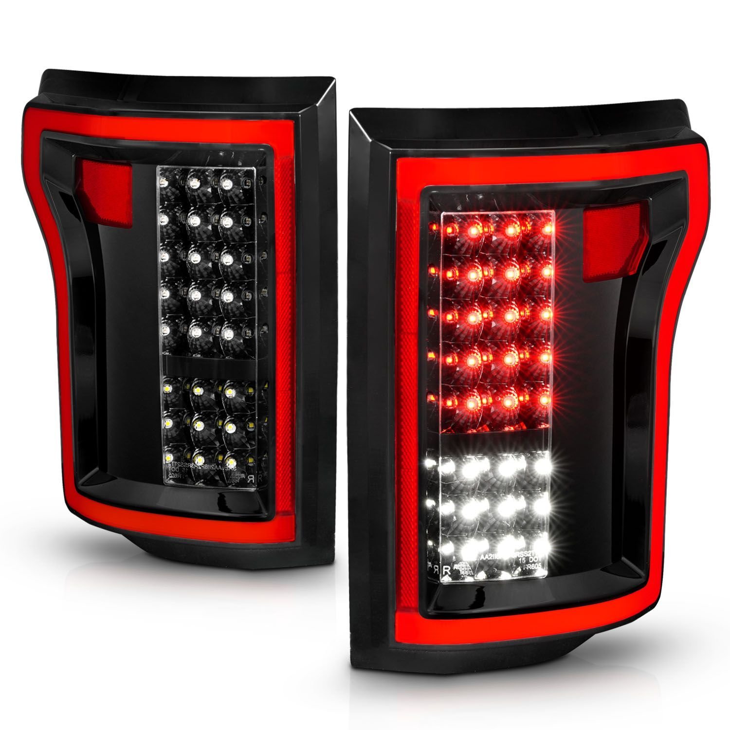 Ford F-150 15 -17 Full Led Tail Lights Black Clear Lens - Image 2