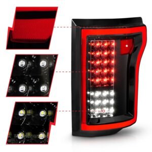 Ford F-150 15 -17 Full Led Tail Lights Black Clear Lens - Image 3