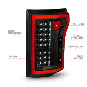 Ford F-150 15 -17 Full Led Tail Lights Black Clear Lens - Image 4