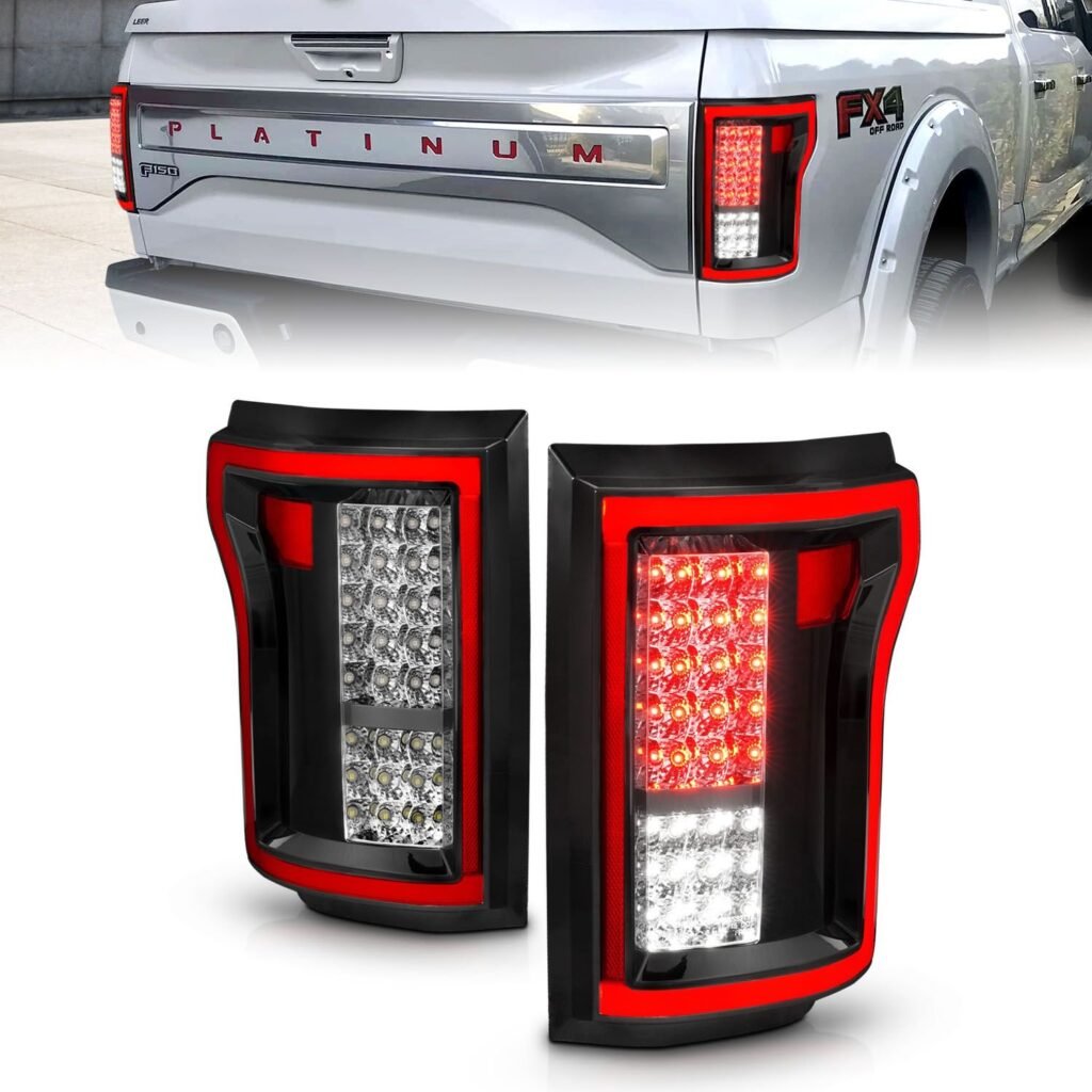 Ford F-150 15-17 Full Led Tail Lights Black/chrome Clear Lens