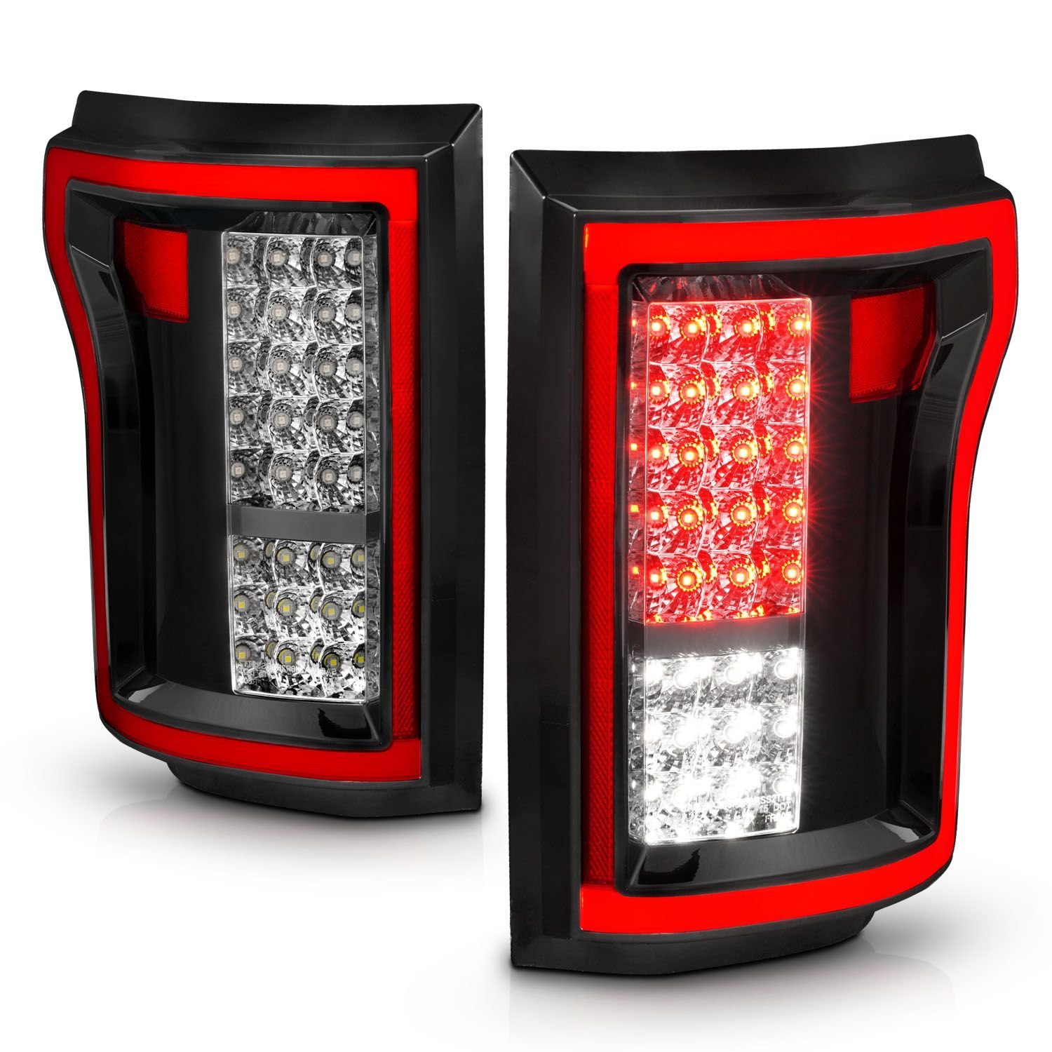 Ford F-150 15-17 Full Led Tail Lights Black/chrome Clear Lens - Image 2