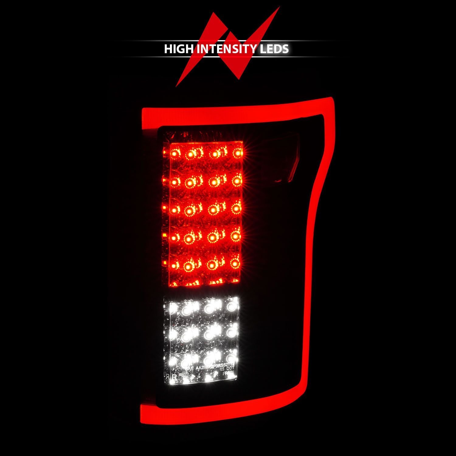 Ford F-150 15-17 Full Led Tail Lights Black/chrome Clear Lens - Image 6