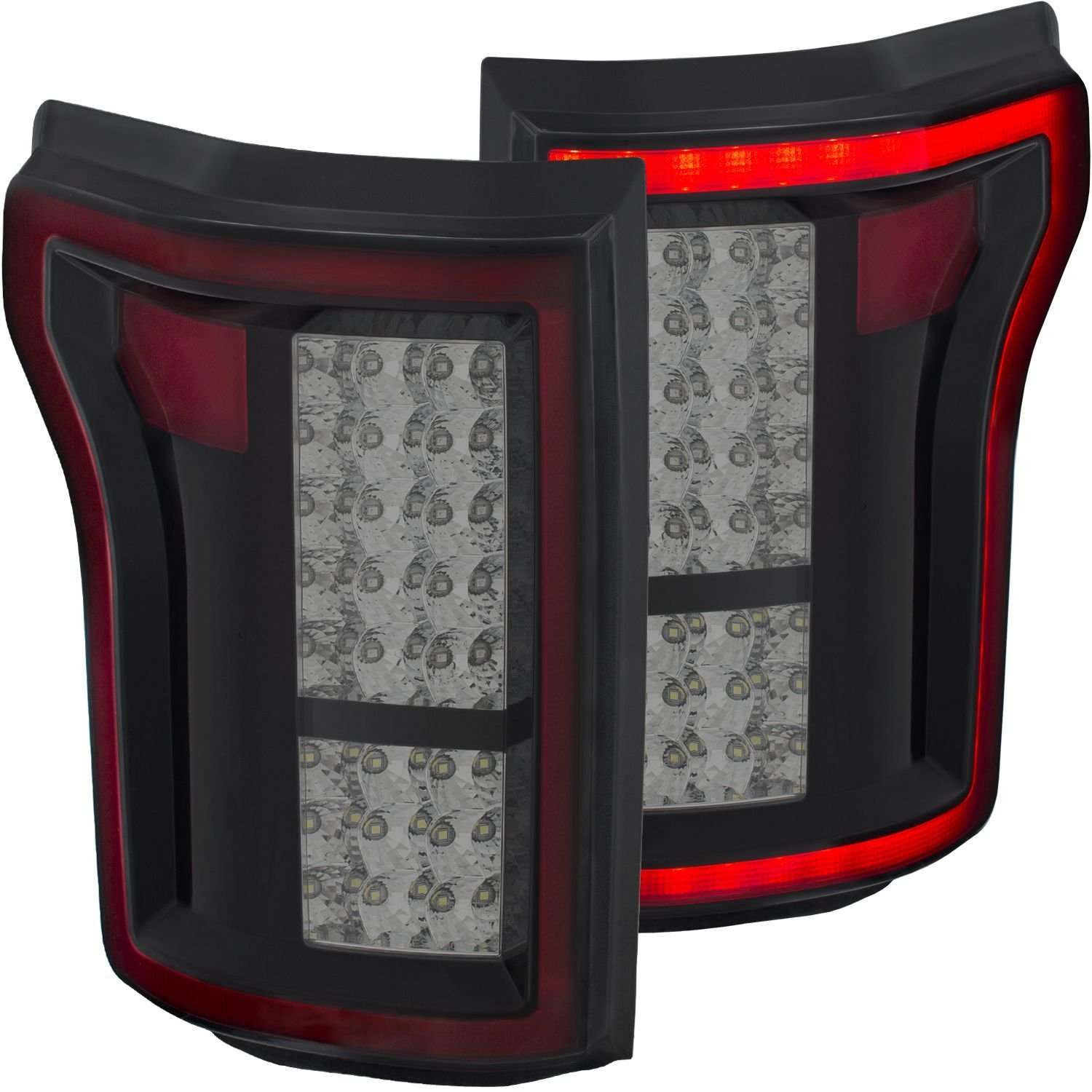Ford F-150 15-17 Full Led Tail Light Black/ Chrome Smoke Lens - Image 2