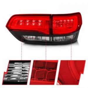 Jeep Grand Cherokee 14-22 Led Tail Lights Red/clear Chrome Black Trim (4pcs) - Image 7