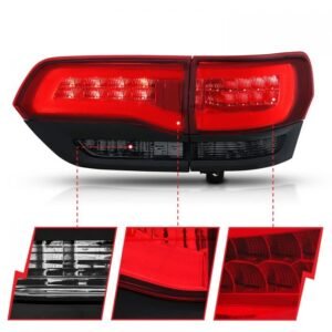 Jeep Grand Cherokee 14-22 Led Tail Light Red/smoke Lens Black Trim (4pcs) - Image 2