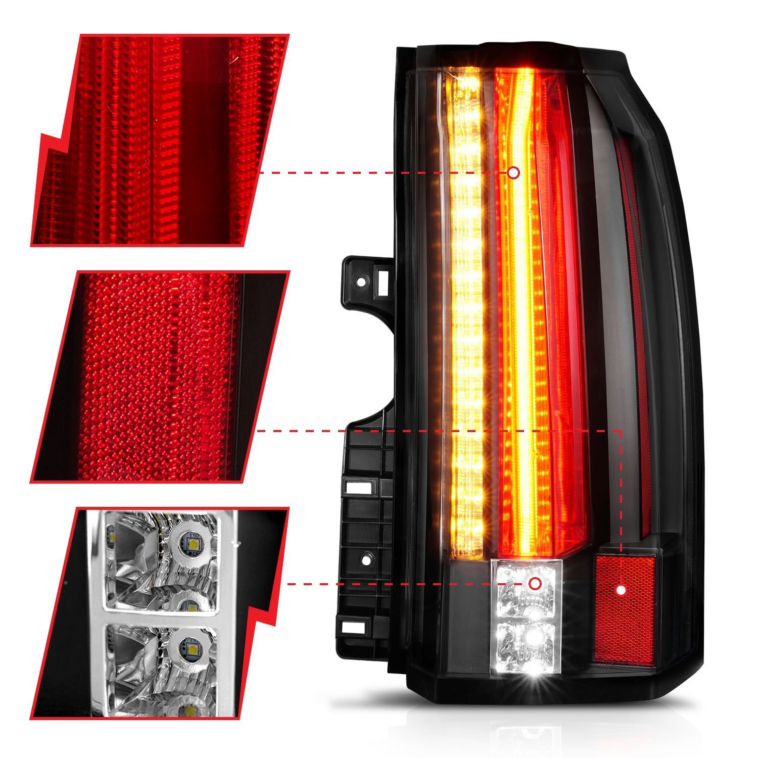GMC Yukon / Xl / Denali 15-19 Led Tail Lights Black - Image 4
