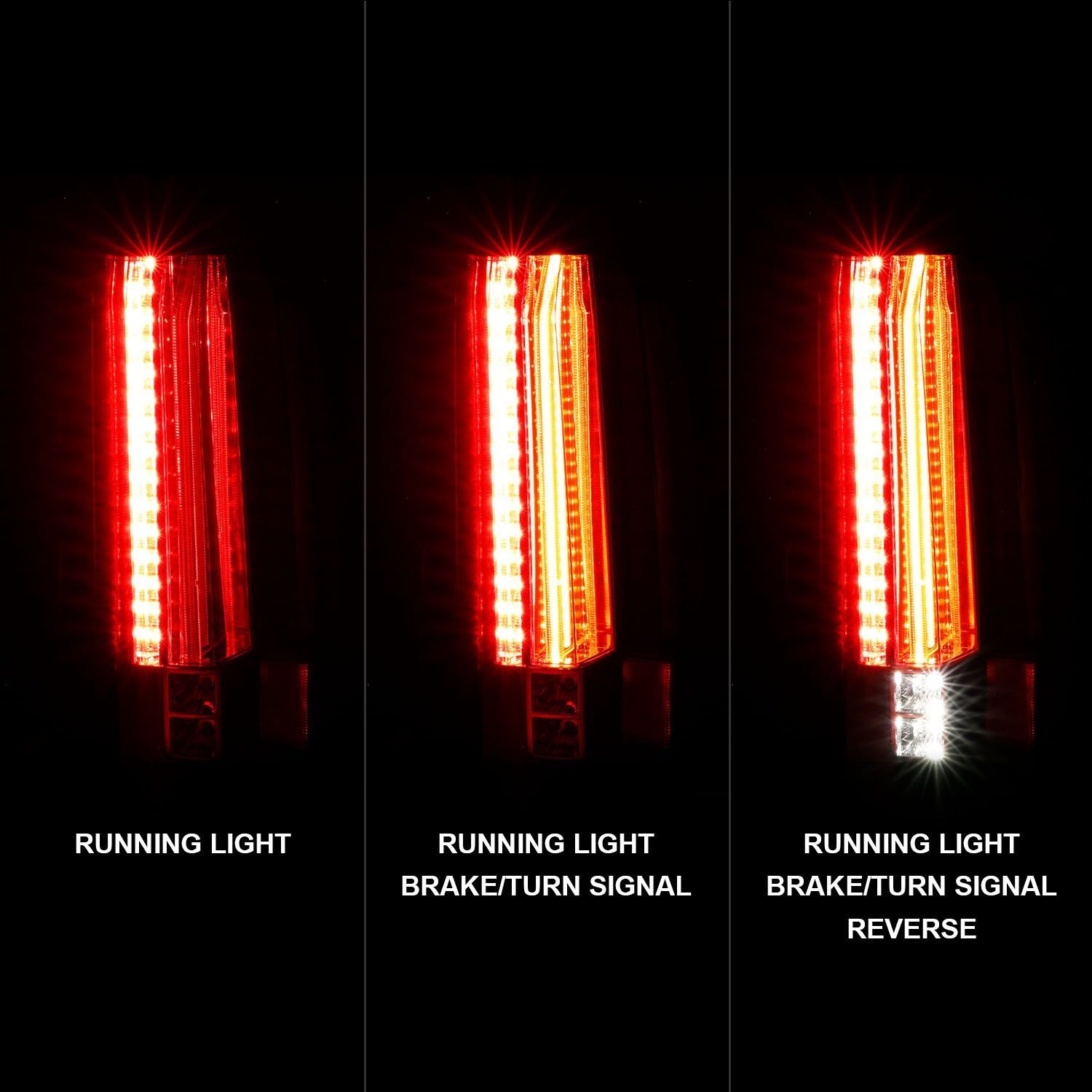 Chevy Tahoe/suburban 15-19 Led Tail Lights - Black - Image 3