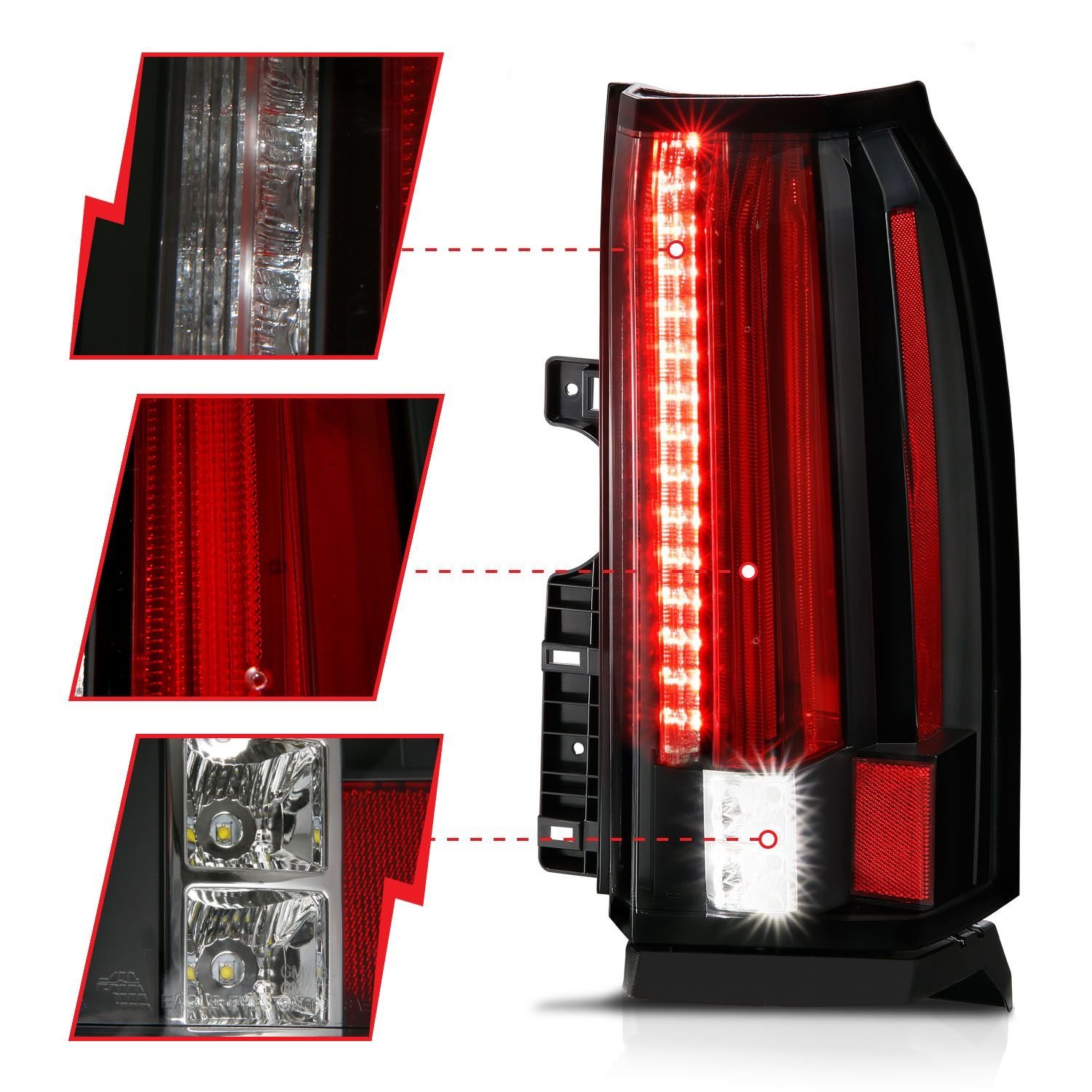 Chevy Tahoe/suburban 15-19 Led Tail Lights - Black - Image 4