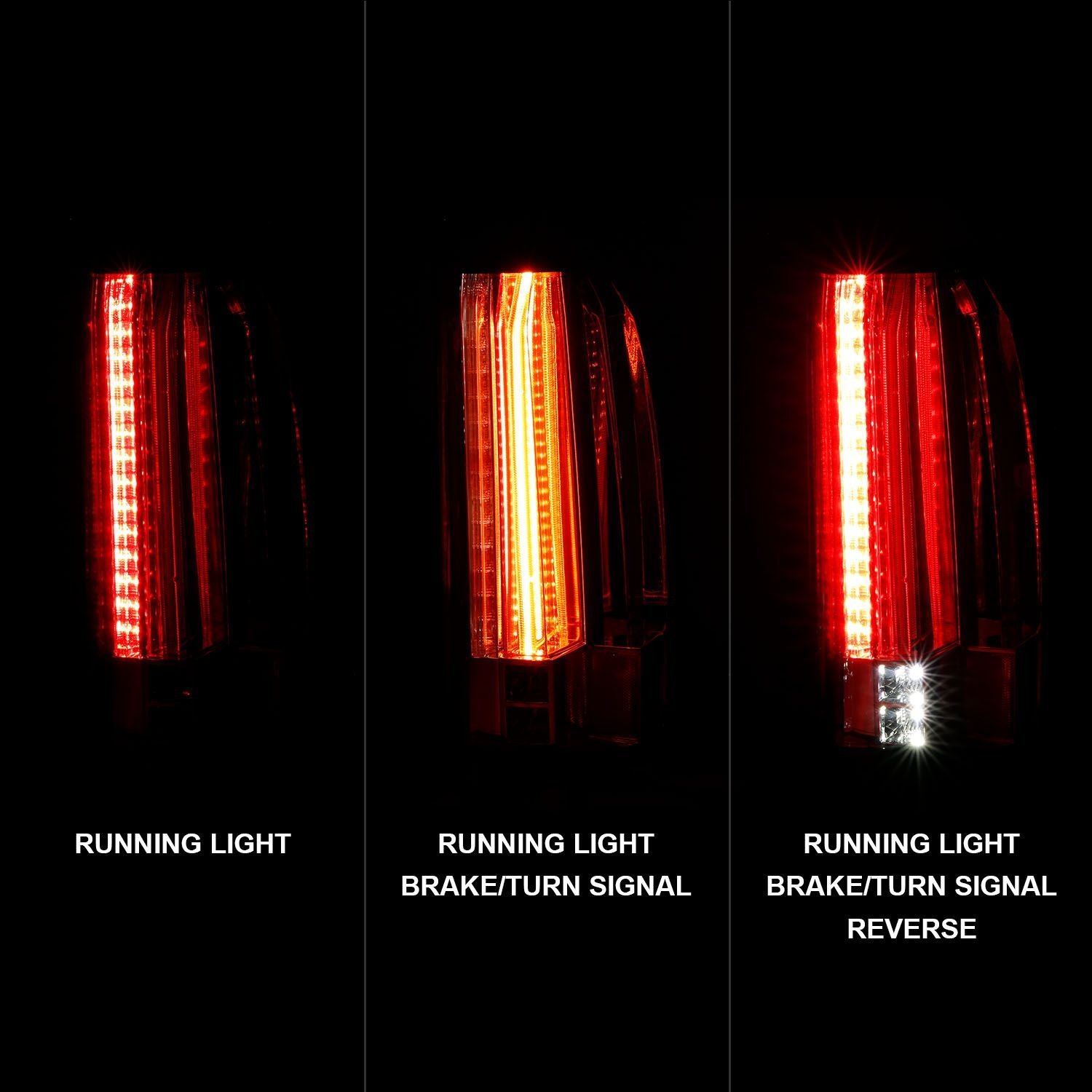 Chevy Tahoe/suburban 15-18 Led Tail Lights - Chrome - Image 3
